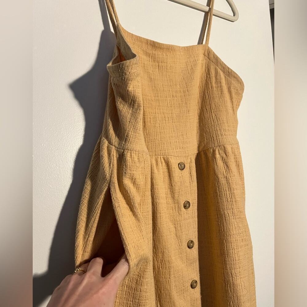 Madewell Gold Yellow Cami Button Sleeveless Dress Sz L - Picture 6 of 9